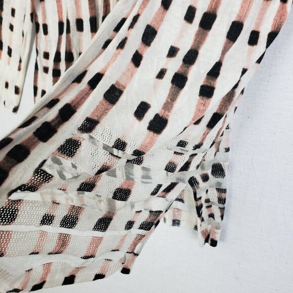 NIC+ZOE Island Time Cardy Abstract Print Linen Open Front Cardigan size L Resort - Picture 11 of 14